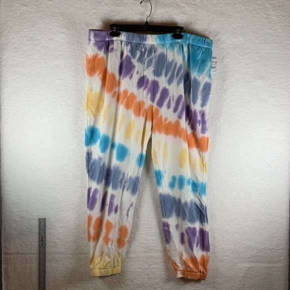 BP. Joggers Pants Women's‎ Plus Size 2X Multicolor Cotton Tie Dye Pull On 6367 - Picture 1 of 9